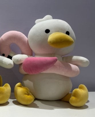 Miniso Beach Series Diving Duck Plush Toy 27CM (Flamingo) Miniso plush toy – buy online at Yunitara